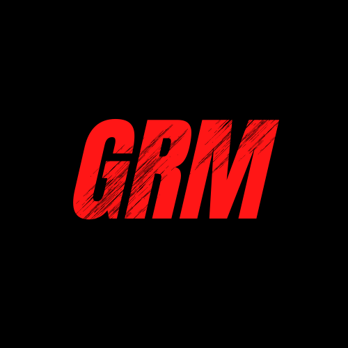 The Home of The Global Association of One Percenters 8 Grim Rider Magazines logo, red letters on black background, for The Global Association of One Percenters
